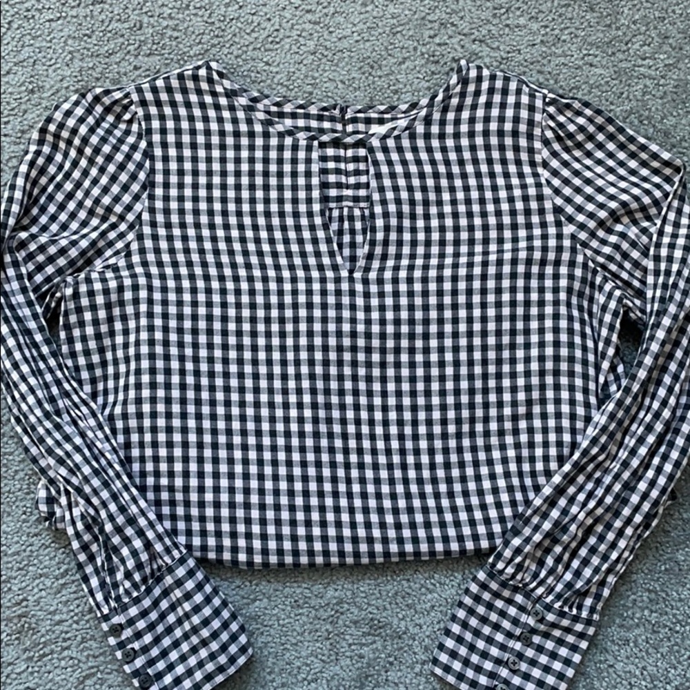 LOFT Long Sleeve Plaid Blouse Size Medium